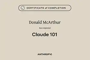 Claude 101 Certificate Claude 101 Certification - Anthropic