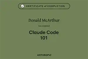 Claude Code 101 Certificate Claude Code 101 Certification - Anthropic